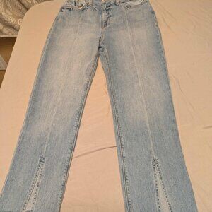 Hudson Jeans Womens 29 Zooey Hi-Rise Crop Extreme Leg Faded Medium Wash Denim